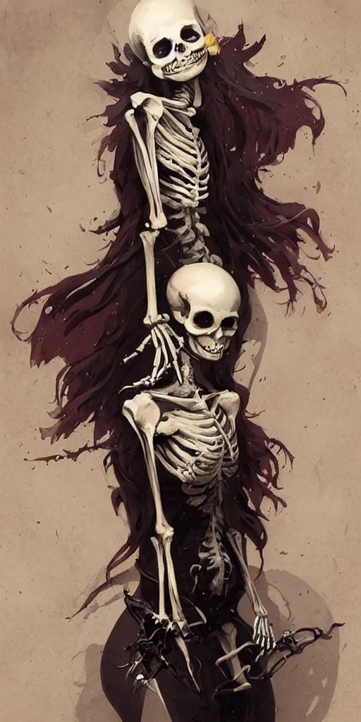 Image similar to very cute and beautiful smiling skeleton girl, pin up, fantasy art, gothic, highly detailed, digital painting, illustration, art by greg rutkowski