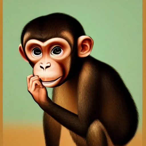 Image similar to Portrait of a monkey holding a camera