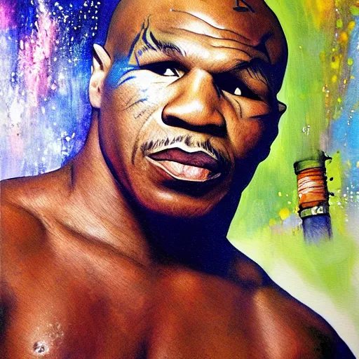 Prompt: Mike Tyson fantasy painting