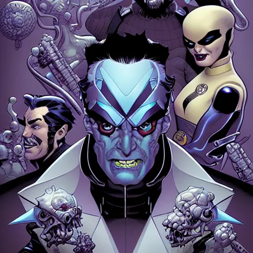 Image similar to medium portrait, by killian eng and joe fenton and martin deschambault, inspired by x - men villains, fine, sharp high detail,