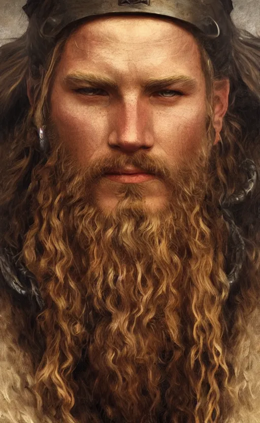 Image similar to dramatic portrait of a viking, traditional corsican, intricate, highly detailed, artstation, illustration, jurgens, rutkowski, bouguereau