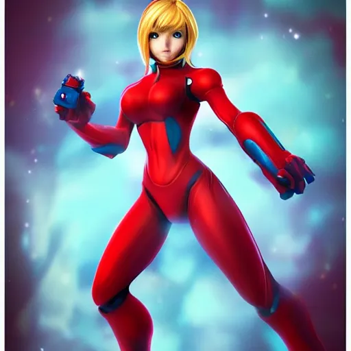 Image similar to Samus Aran Zero Suit Metroid By Protomonkey Art 3d Cgsociety by Artgerm