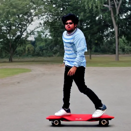 Prompt: tanmay bhat ~ on a hoverboard ~