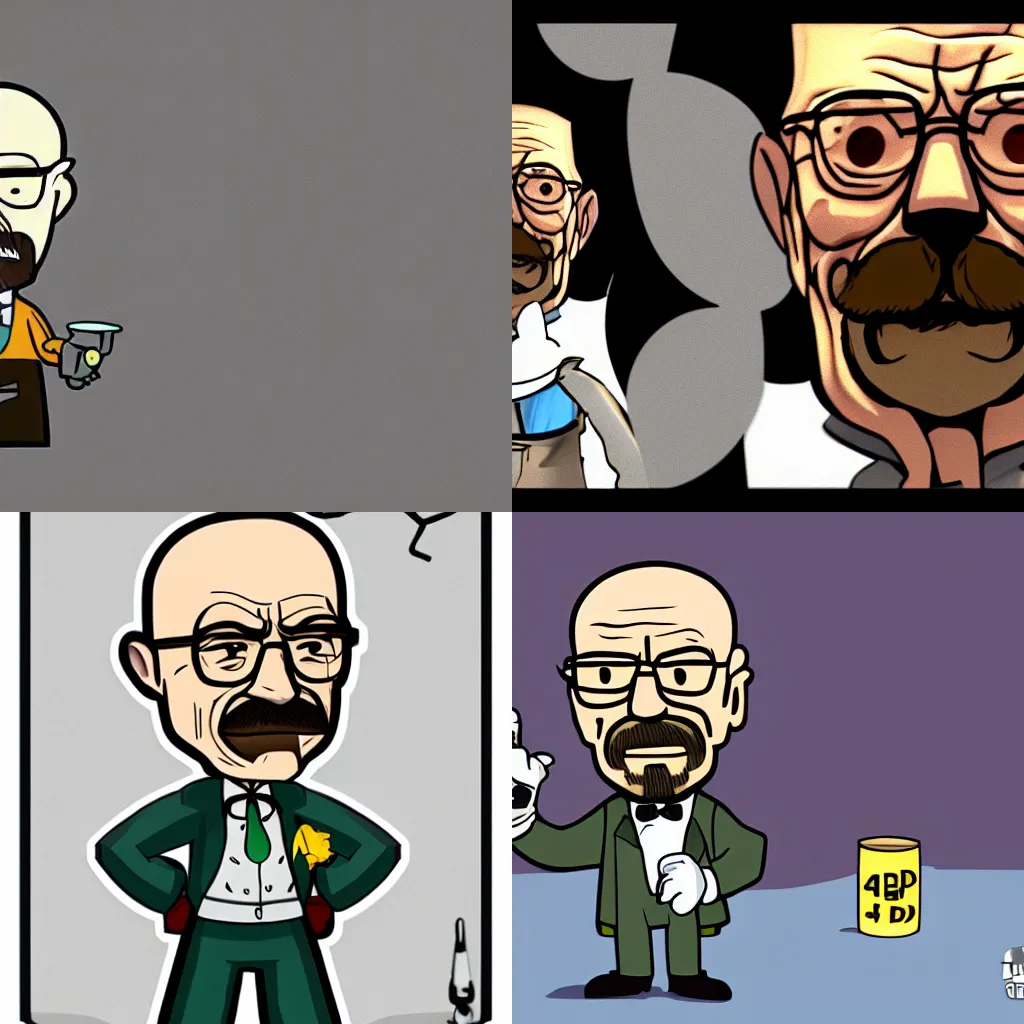 Prompt: Walter White In Cuphead, 4K