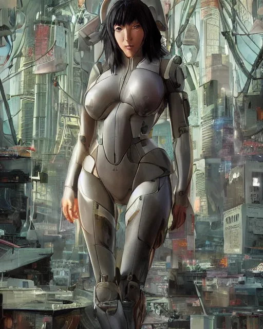 Image similar to weta disney pixar movie still portrait photo of motoko kusanagi ghost in the shell : : as cyborg woman by pixar : : by weta, wlop, ilya kuvshinov, rossdraws, artgerm, marvel, maxim cover, latex, octane render, sweaty, iridescent, bright morning, anime, liosh, mucha : :