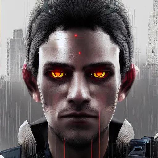 Image similar to portrait of gofrid yeger, cyberpunk style, ultra realistic, 4 k