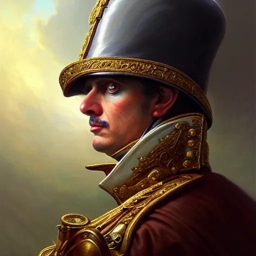 Image similar to general sam dressed as napoleon, intricate, highly detailed, centered, digital painting, artstation, concept art, smooth, sharp focus, illustration, artgerm, tomasz alen kopera, peter mohrbacher, donato giancola, joseph christian leyendecker, wlop, boris vallejo