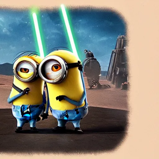 Image similar to minions in a star wars movie