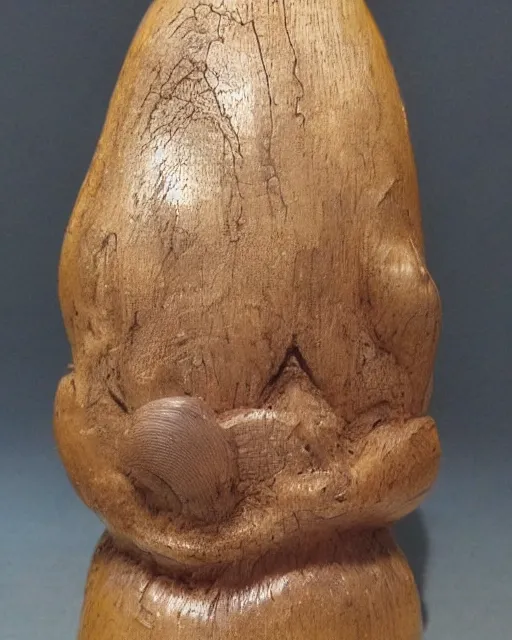 Image similar to wooden carving statue of a mushroom cloud, product picture, ebay listing thumbnail