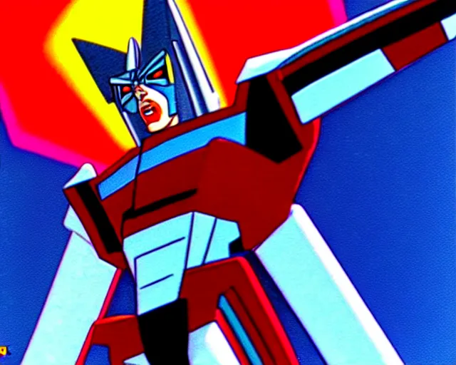 Image similar to ! dream g 1 starscream on transformers ( 1 9 8 4 ), animated cartoon series, still frame, blu - ray transfer 5 k