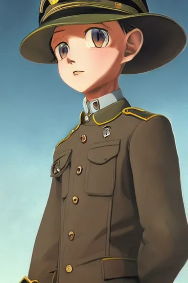Prompt: beautiful little boy in nazi male uniform. made in abyss art style, sharps focus, cute detailed artwork, anatomically correct, ilya kuvshinov, reflection, perfect composition, wallpaper mobile, digital art, detailed anime soft face, symmetrical face, western comic, illustration, realistic, nazism, smooth, lois van baarle, soft details