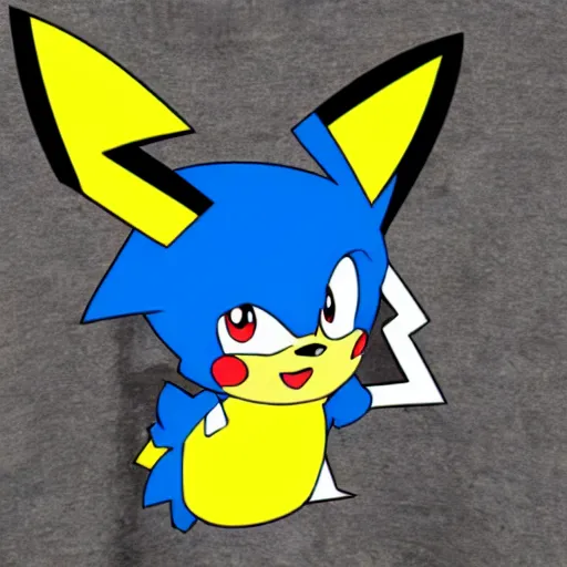 Prompt: a mix of Pikachu and sonic