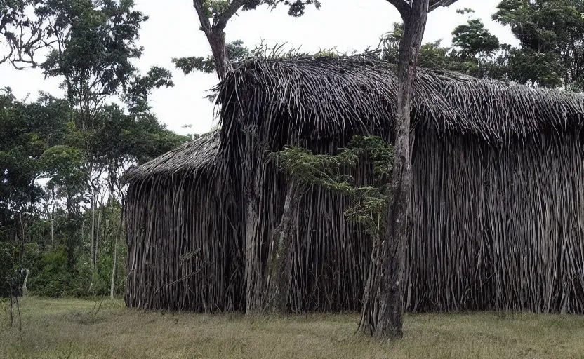 Image similar to “ indigenous long house, but very long ”
