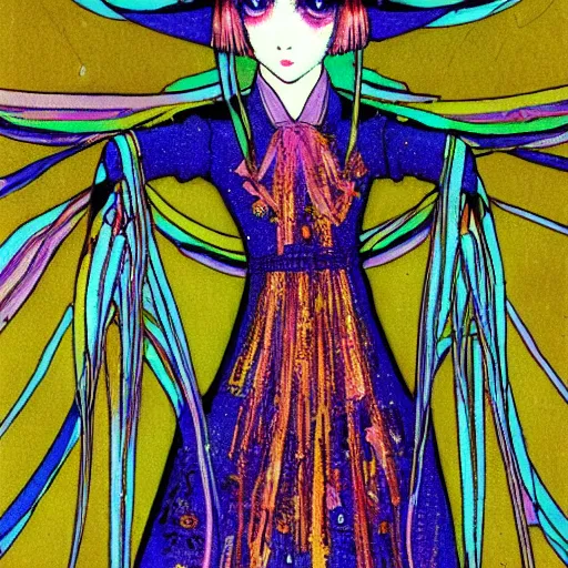 Prompt: Hatsune miku by Harry Clarke, anime style