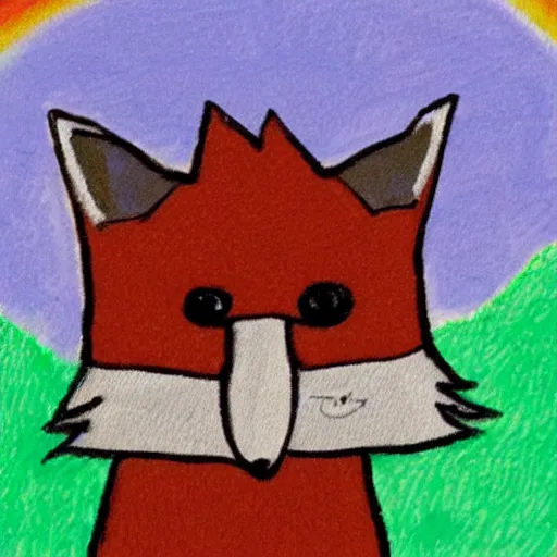 Image similar to a very poorly drawn image of a fox