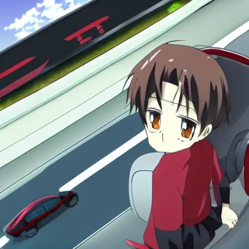 Prompt: tesla in an anime about cars