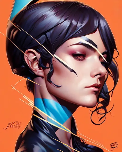 Image similar to artgerm, joshua middleton and sandra chevrier comic cover art, full body cute young lady, matching eyes, bangs, rim lighting, vivid colors