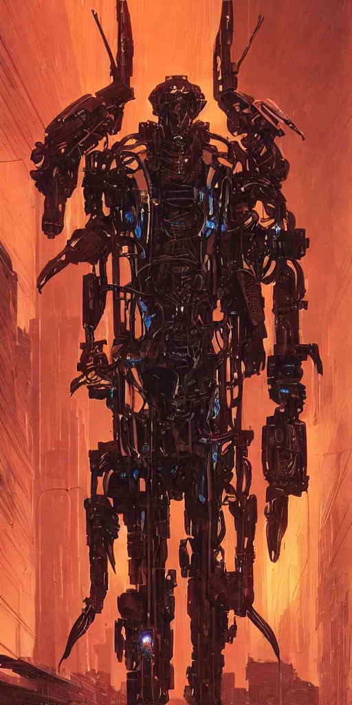 Prompt: a epic bishop in cyberpunk powered suit, super complex and instruct, epic stunning atmosphere, hi - tech synthetic rna bioweapon nanotech demonic monster horror by syd mead, michael whelan, jean leon gerome, junji ito