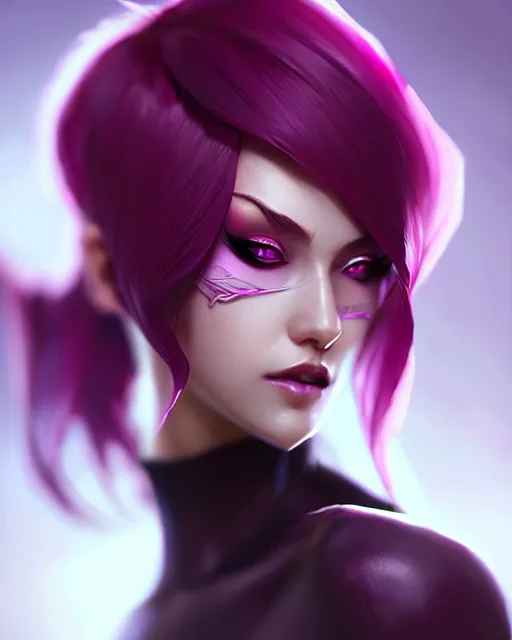 Prompt: portrait Evelynn character league-of-legends game flamed hair sharp fine-face, pretty face, realistic shaded Perfect face, fine details. Anime. Evelynn league-of-legends game realistic shaded lighting by artgerm, rutkowski Jeremy Lipkin and Giuseppe Dangelico Pino and Michael Garmash and Rob Rey