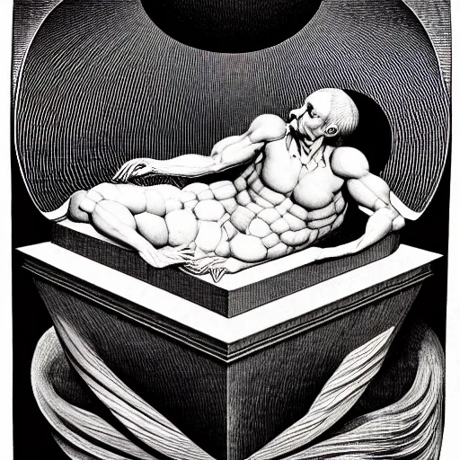 Image similar to super conceptual post - mortem monumental portrait made by escher and william blake, highly conceptual art, intricate detailed painting, illustration sharp detail, vector sharp graphic, controversial, manga 1 9 9 0