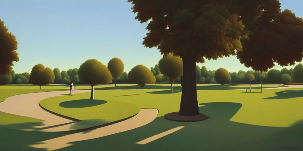 Image similar to the empty park, summer evening, kenton nelson