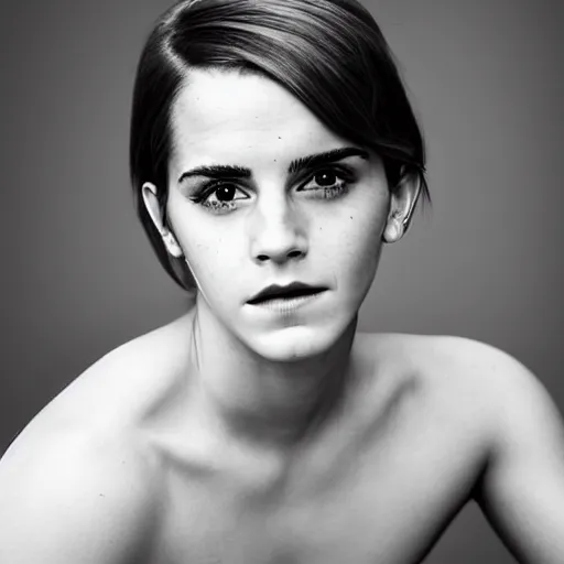 Image similar to Professional portrait of male Emma Watson. A photograph of Emma Watson as a man. Gender switched Emma Watson. Studio lighting