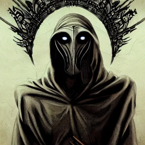 Image similar to 4K headshot portrait of godlike Plague Doctor of Nazareth with defined arms and open hands and bloody clothes with giant mandala wings , intricate face , flawless anime cel animation by Kentaro Miura, psychedelic , highly detailed upper body , professionally post-processed , beautiful, scary, symmetry accurate features, epic, octane rendered, anime masterpiece, accurate by Craig Mullins, ilya kuvshinov, krenz cushart, epic , artgerm trending on artstation by Edward Hopper and Dan Mumford and WLOP and Rutkovsky, beksinski carl spitzweg moebius and tuomas kocar, intricate artwork by caravaggio, Unreal Engine 5, Lumen, Nanite