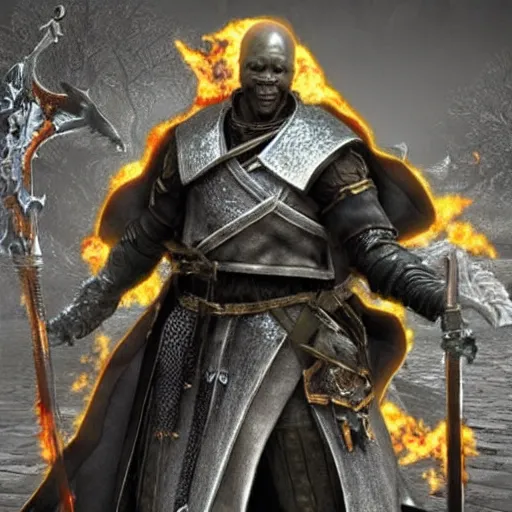 Prompt: Samuel L. Jackson as a Dark Souls character