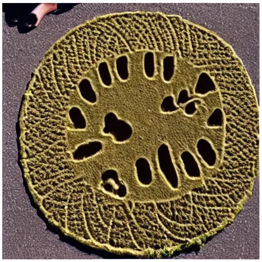 Image similar to crop circle in the shape of a cat footprint