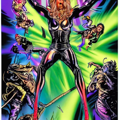 Image similar to rave flyer by glenn fabry, iridescent - h 6 4 0