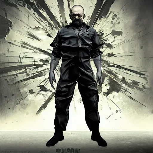 Image similar to Walter White in metal gear rising