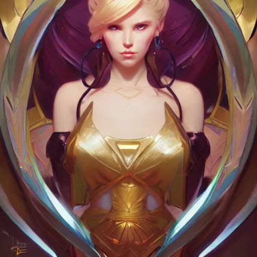 Prompt: portrait of lux from league of legends, art by artgerm and greg rutkowski, alphonse mucha, cgsociety