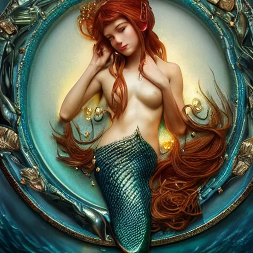 Prompt: beautyful stunning mermaid, grilled on a platter, food photography concept art, intricate details, eerie, highly detailed, photorealistic, octane render, 8 k, unreal engine. art by artgerm and greg rutkowski and alphonse mucha