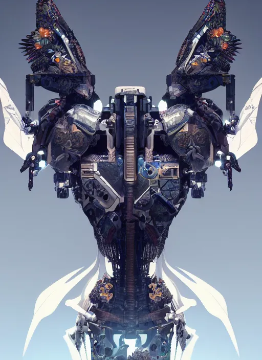 Prompt: symmetry!! portrait of a hybrid robot eagle sitting on the shoulder, floral! horizon zero dawn machine, intricate, elegant, highly detailed, ray tracing, digital painting, artstation, concept art, smooth, sharp focus, illustration, art by artgerm and greg rutkowski and alphonse mucha, 8 k