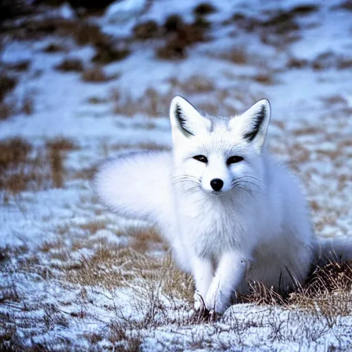 Image similar to cute white fox in the snow