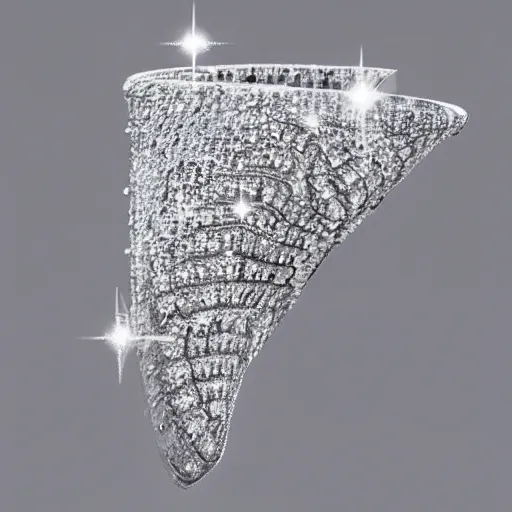 Prompt: A diamond encrusted piece of jewelry inspired by the Andromeda galaxy