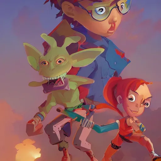 Image similar to hero world rugrats, behance hd by jesper ejsing, by rhads, makoto shinkai and lois van baarle, ilya kuvshinov, rossdraws global illumination