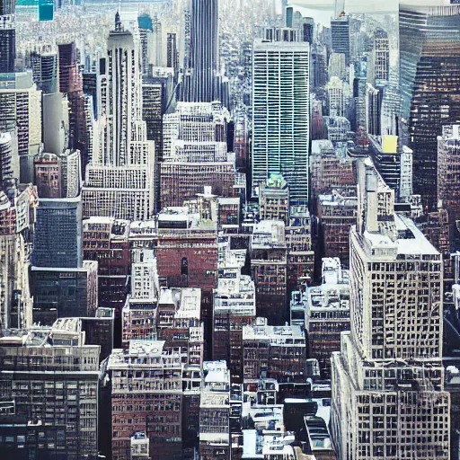 Image similar to tilt shift ( newyork ) city skyline, tilt shift, hyper detailed