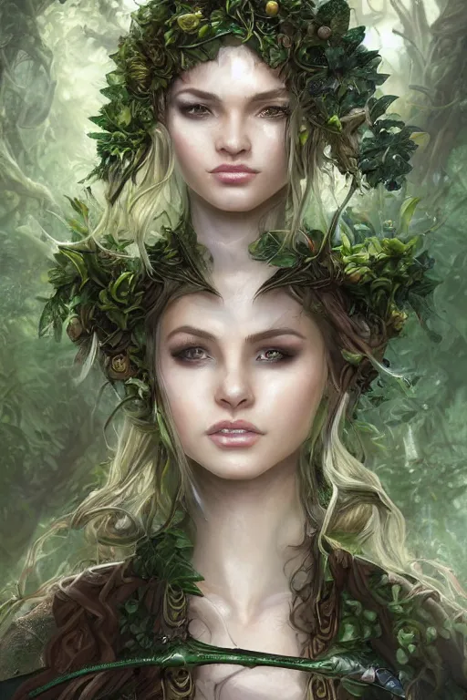 Prompt: a beautiful young woman, an elf ranger with bow and arrow, long flowing hair with hood, mostly green and brown leather pirate armor, young female face, vine like plants and jungle background, cinematic top lighting, insanely detailed and intricate, face by wlop, Charlie Bowater, golden ratio, symmetric, elegant, ornate, luxury, elite, matte painting, MTG, magic the gatheing, cinematic, cgsociety, 8k, high resolution