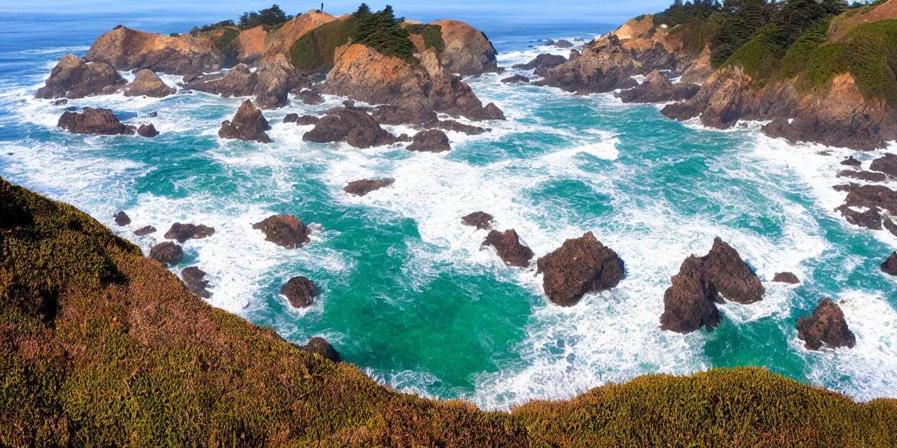 Image similar to wide angle shot, northern california coast beach