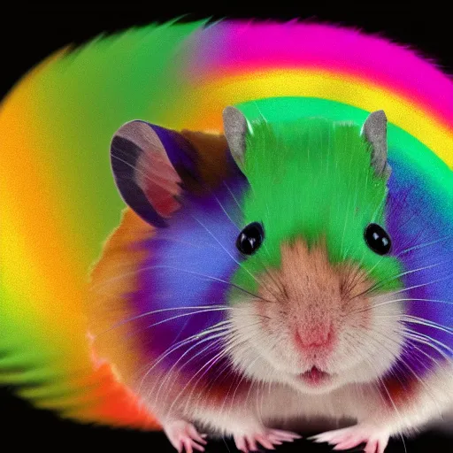 Image similar to hamster made out of rainbow gems, large, blocky, 8 k hd