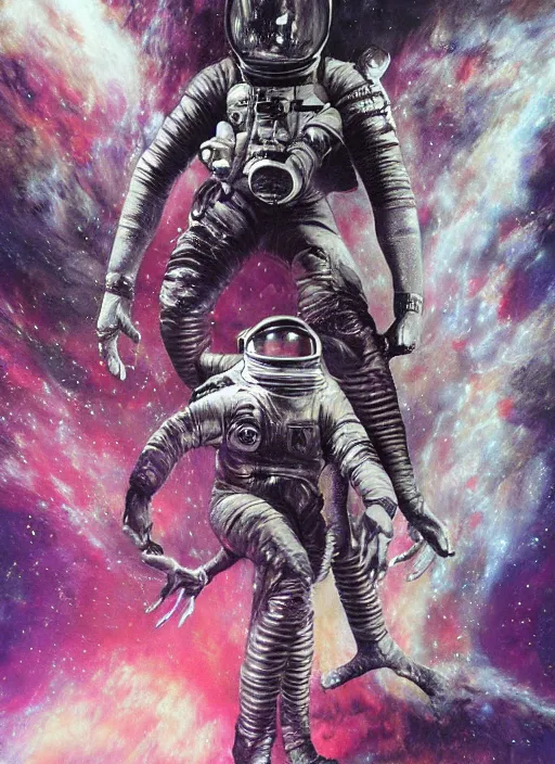 Image similar to detailed astronaut suit in dark void underwater - complex and hyperdetailed suit. reflection and dispersion materials. rays and dispersion of light. glowing lights. volumetric light. f / 3 2. noise film photo. flash photography. ultra realistic, wide angle. poster by wayne barlowe, hajime sorayama aaron horkey, craig mullins