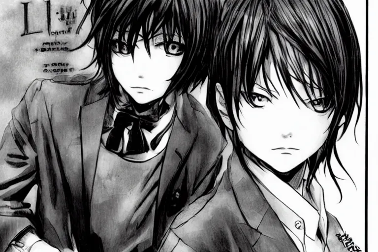 Image similar to L·Lawliet,Takeshi Obata,handsome