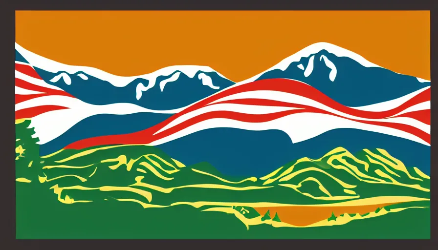 Image similar to A flag representing Idaho's Salmon River mountain valley, vector graphic, vexillology,