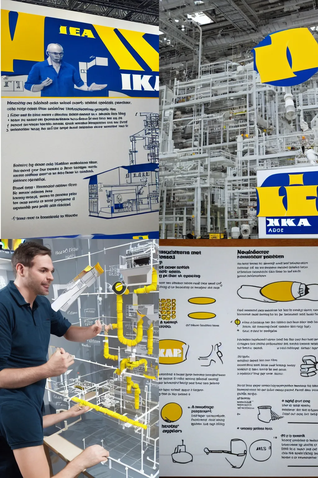 Prompt: instructions from IKEA explaining how to build a nuclear reactor