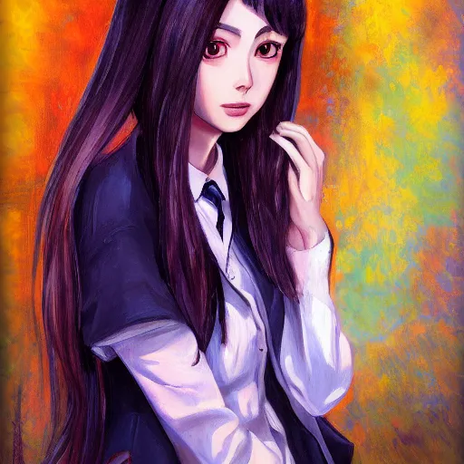 Image similar to malise kurisu, ilya, oil painting, cute, hdr, 4 k