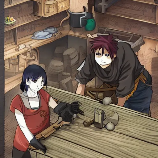 Image similar to anime blacksmith