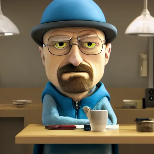 Prompt: Walter White as Gru in Despicable Me, artistic, 8k, cinematic, accurate, symetric, face, dramatic lighting, pastel colours, hdr