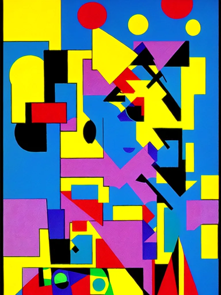 Image similar to painting by kazimir malevitch suprematism avant - garde + moebius comics + small ebelishments by kaws, procreate 2 0 2 2