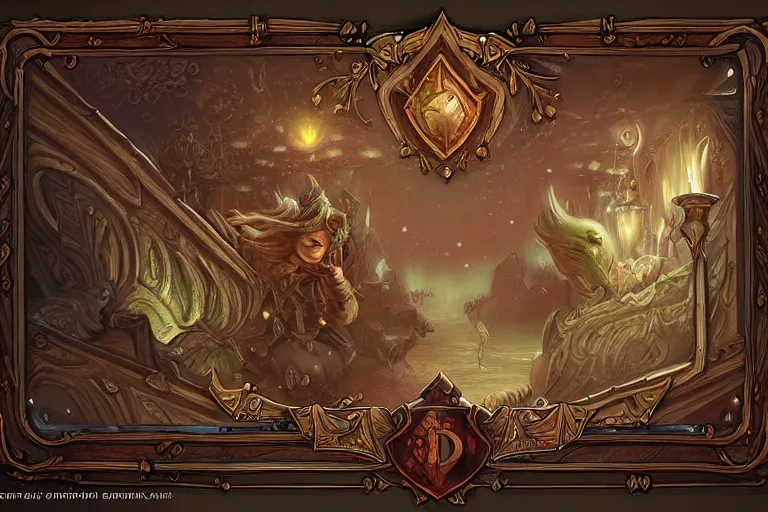 Image similar to book decorative border frame, d & d, fantasy, intricate, elegant, highly detailed, digital painting, artstation, illustration, hearthstone